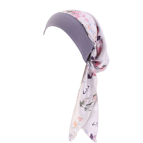 Women's Floral Chemo Cap Cancer Hat Muslim Hair Scarf Turban Hijab Head Wrap NEW