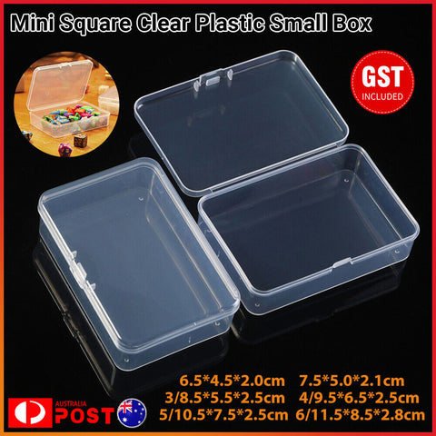 upto 10x Mini Clear Plastic Small Box Jewelry Storage Container Beads Case Box