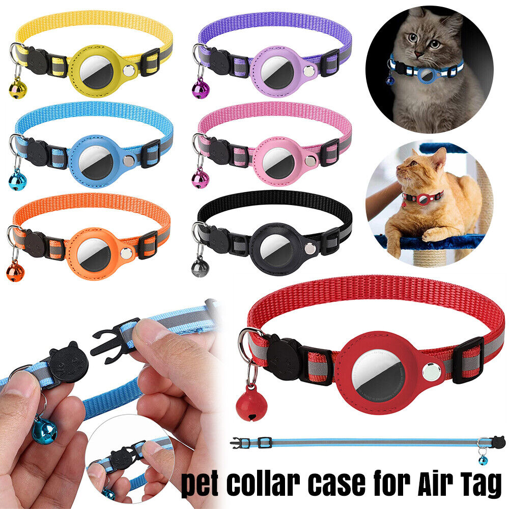 1/2x Cat Dog Collar GPS Anti-lost Tracking Pet Collar Case For Air Tag Apple