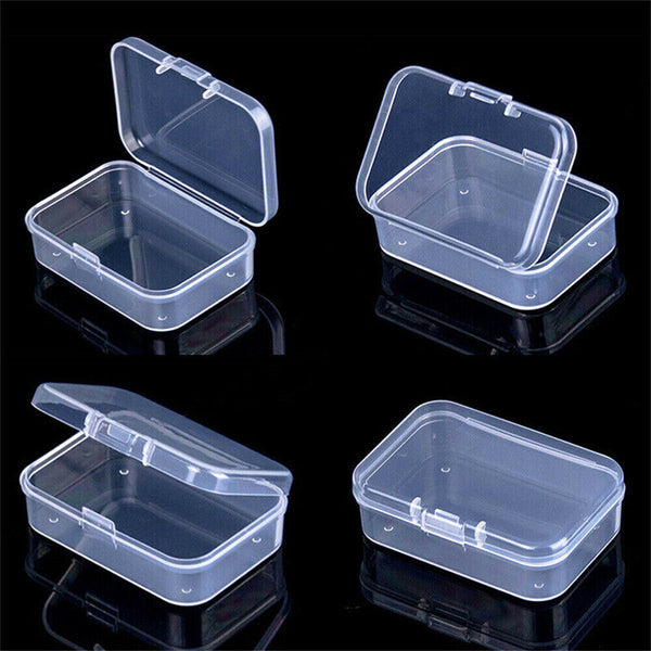 upto 10x Mini Clear Plastic Small Box Jewelry Storage Container Beads Case Box