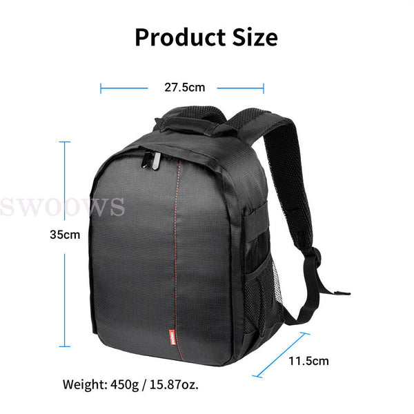 Waterproof Camera Backpack Soft Case Bag  Rucksack For Canon Nikon Sony DSLR AU