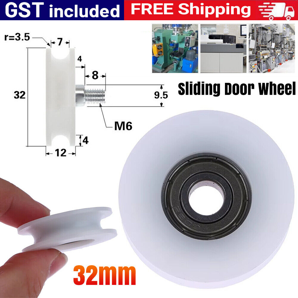 2x 32mm Sliding Door Wheel Security Screen Sliding Rollers Glass DIY Parts