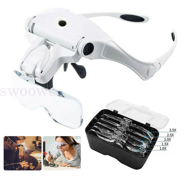 Magnifying Glasses with LED Light for Reading Head Magnifier Makeup Jewellers