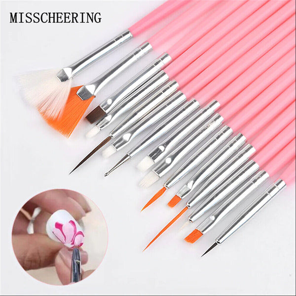 15pcs Nail Art Design Brushes Dotting Pen Tool Set Painting UV Gel Drawing Brush