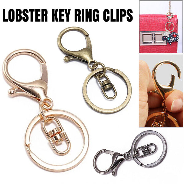 100x Swivel Keyring Lobster Clasps Keychain Key Ring Clasp Lanyard Trigger Clips