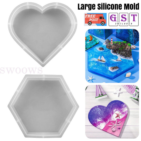 Large Heart Resin Casting Mold Silicone Dried Flower Specimen Making Epoxy Mould