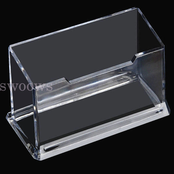 5/10x Business Card Holder Display Clear Desktop PMMA Stand Plastic Desk Shelf