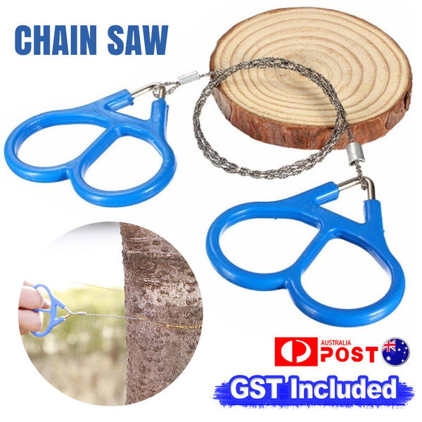 1/2x Outdoor Stainless Steel Chain Wire Saw Emergency Camping Hiking Survival