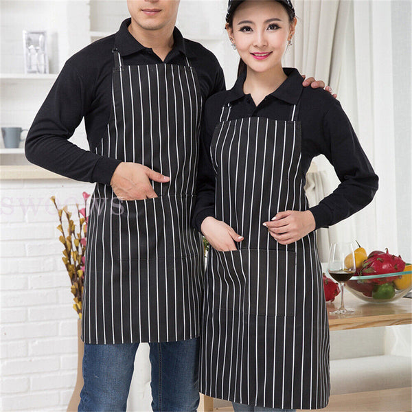 Plain Apron Bib Washable Pocket Butcher Waiter Chef Kitchen Cafe Cooking Craft