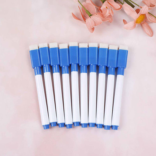 NEW 12 pcs Whiteboard Marker Pens With Dry Wipe Erase Pen Eraser Lid au stock