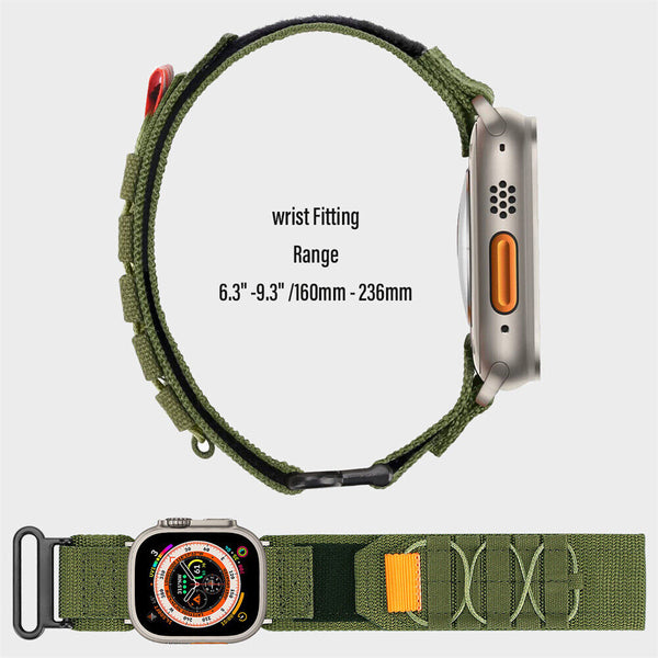 Rugged Military Nylon Strap Band For Apple Watch Ultra Series 9 8 7 6 5 4 3 2 SE