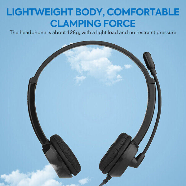 USB Wired Headphone Headset Noise Cancelling With Microphone For Computer Laptop