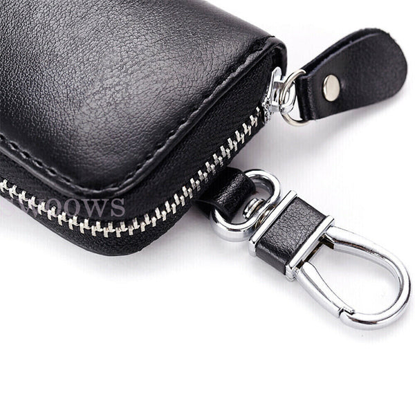 PU Leather Key Holder Case Keychain Pouch Bag Car Wallet Key Ring Unisex