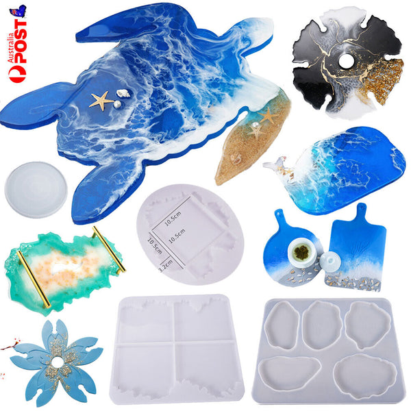 11 Styles Silicone Coaster Resin Casting Mold Epoxy Fruit Tray Plate Mould Craft