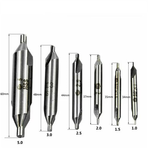 10PCS HSS Center Drill Countersink Bit Lathe Mill Tooling Set 1/1.5/2.5/3.15/5mm