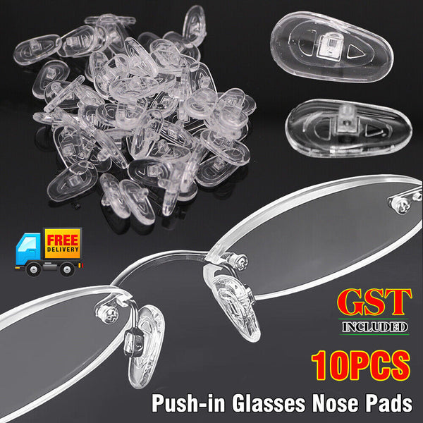 10/20X Push-in Glasses Nose Pads Soft Silicone Eyeglasses Replacement Nose Piece