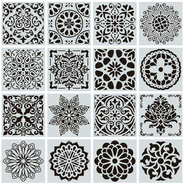 16/56x Mandala Painting Stencils Drawing Dot Templates For Floor Wall Decors