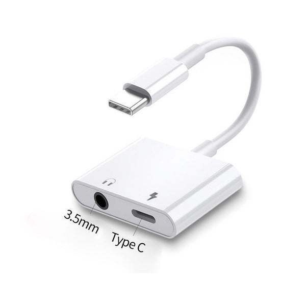 USB-C Type C to 3.5mm Headphone Jack and Charger AUX Audio Adapter Splitter AU