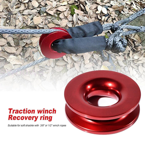 Recovery Ring Snatch Block Pulley 41000lbs, Soft Shackle Tow Winch Rope Straps