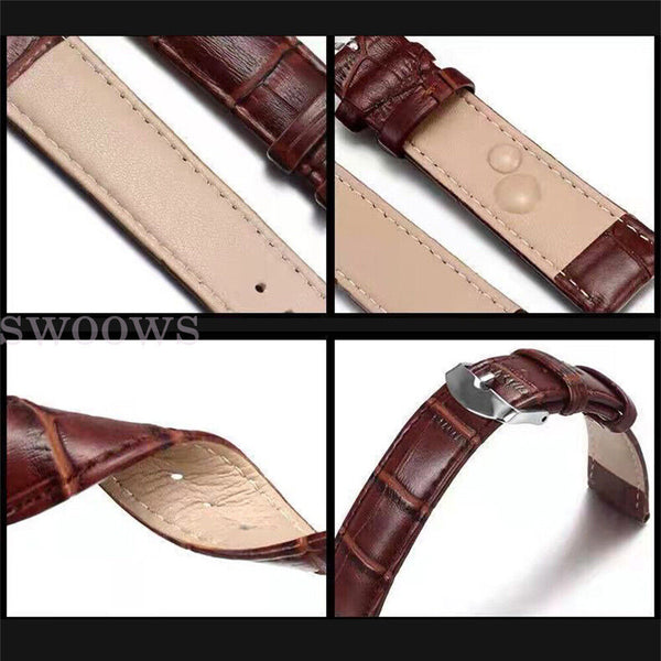 22mm 20mm Universal Quick Release Crocodile Pattern Leather Watch Band Strap