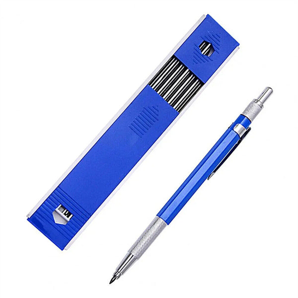 UP 2SETS 2MM Blue Mechanical Leadholder Clutch Pencil W/ 12 x 2B 2mm Lead