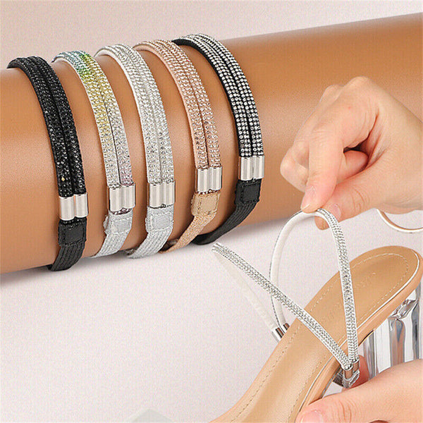 1/2pairs Elastic High Heels Shoe Strap Rhinestone High Heel Anti Loose Straps