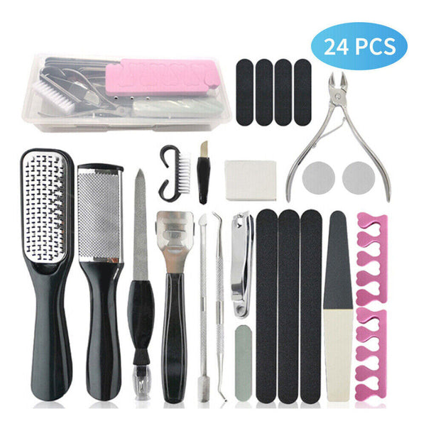 24PCS/Set Tools Pedicure Kit Stainless Steel Nail Grooming Clippers Manicure Set