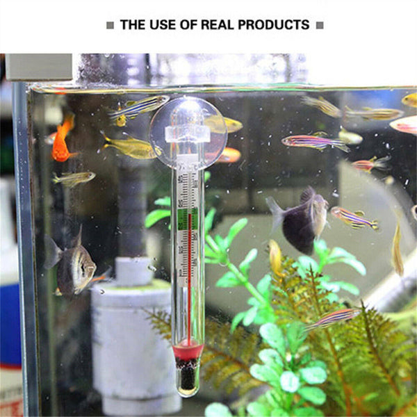 Aquarium Thermometer Meter Fish Tank Water Temperature With Suction Cup Glass AU