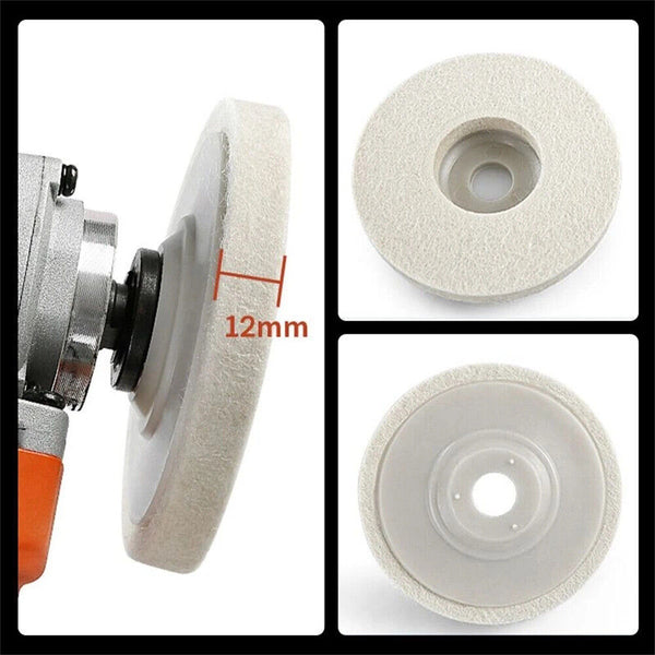 1-10x Wool Polishing Wheel Disc Grinder Tool Angle Grinder Felt Polishing Buffer