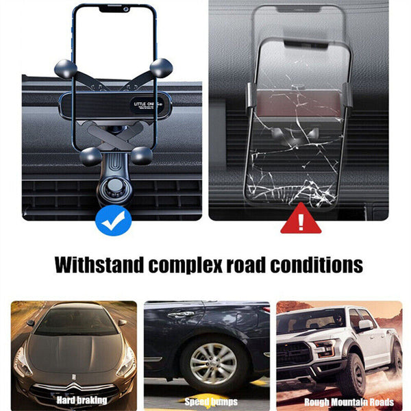 Mini Gravity Car Phone Holder Air Vent Mount for iPhone 15 14 13 Pro Max Samsung