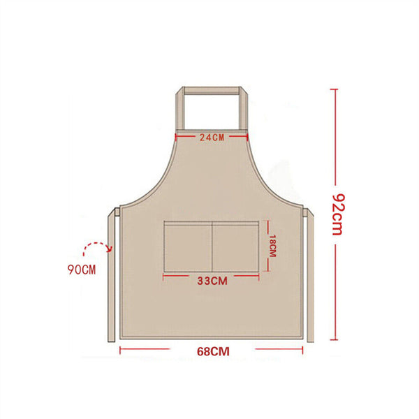 Adjustable Apron Hanging Neck Cooking Kitchen Baking Bar BBQ Chefs 2 Pockets AU