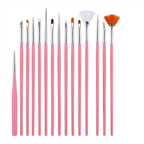 15pcs Nail Art Design Brushes Dotting Pen Tool Set Painting UV Gel Drawing Brush