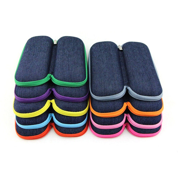 1-3x Portable Zipper Eye Glass Sunglasses Shell Hard Case Protector