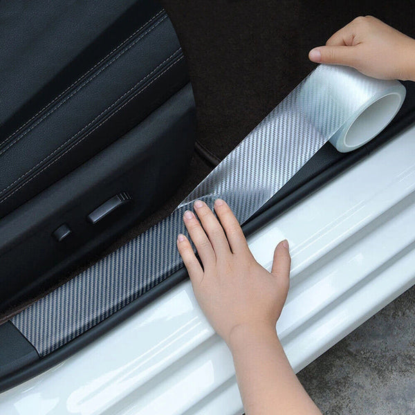 Carbon Fiber Car Door Sill Protector Strip Edge Sticker Bumper Guard Strip DIY