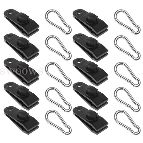 20/40Pcs Tarp Clips Hangers Thumb Screw Camping Tent Clamps Lock Grip Heavy-duty