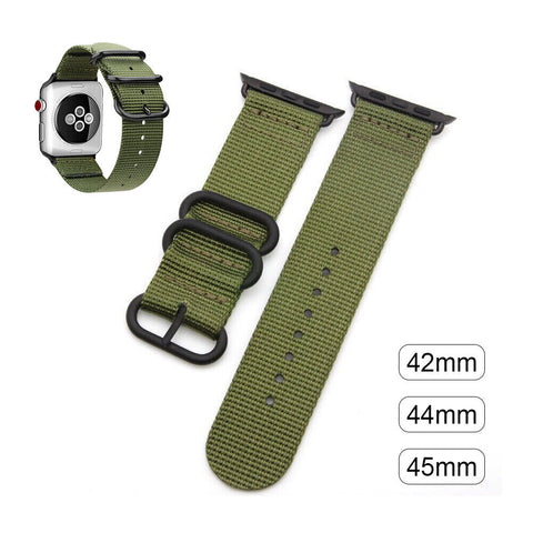 Woven Nylon Canvas Watch Band For Apple Watch Strap Series Band 7 SE 6 5 4 3 2