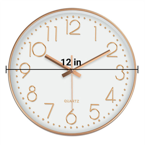 Wall Clock Quartz Round Square Wall Clock Silent Non-Ticking Battery Operated