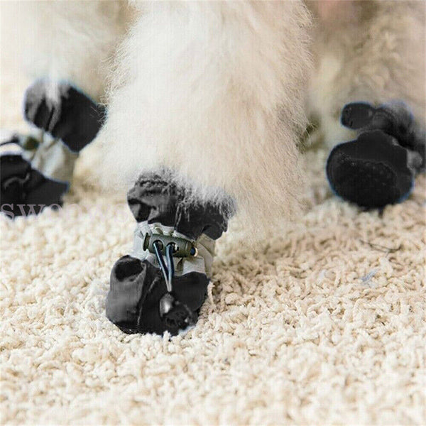 4Pcs/set No Slip Pet Dog Shoes Boots Dog Socks Soft Cotton Padded Waterproof