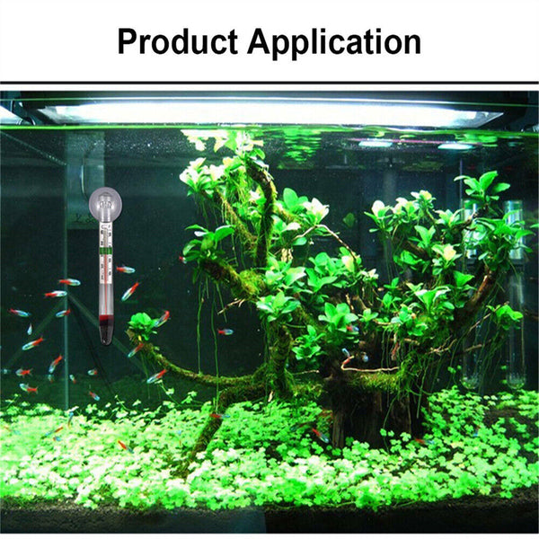 Aquarium Thermometer Meter Fish Tank Water Temperature With Suction Cup Glass AU