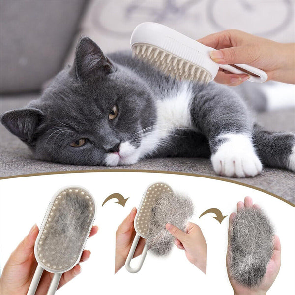 1/2x 3 in 1 Cat Steam Brush Pet Grooming Dog Brush Electric Spray Massage Steamy