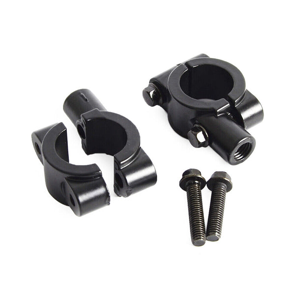 Universal Motorcycle Handle Bar Mirror Mount Holder Clamp Adaptor 7/8“Black 10mm