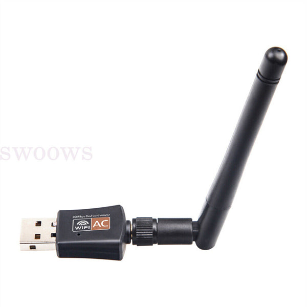 600Mbps USB WiFi Adapter Wireless Dongle Dual Band 2.4GHz/5GHz For PC Laptop