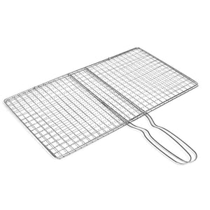 1/2x BBQ Fish Grilling Basket Grill Camping Net Meat Vegetable Kitchen Tool AU