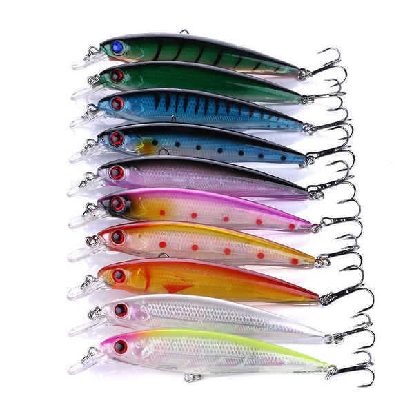 10pcs Fishing Minnow Lures 11cm Diving Barra Trevally Mackerel