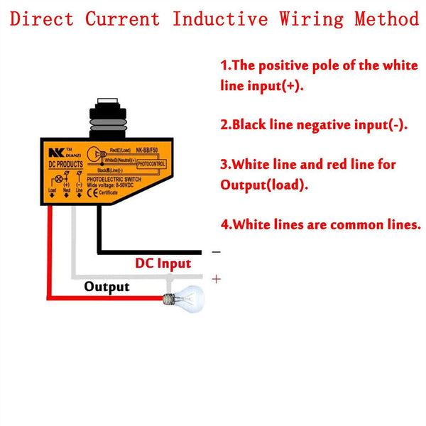 DC 12V 48V Dusk To Dawn Photocell Light Switch Light Sensor Control Switch 8-50V