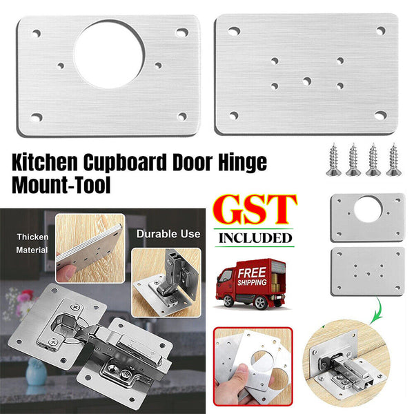 Kitchen Cupboard Door /Hinge Repair Kit Hinge Repair Plate Cabinet Mount-Tool AU