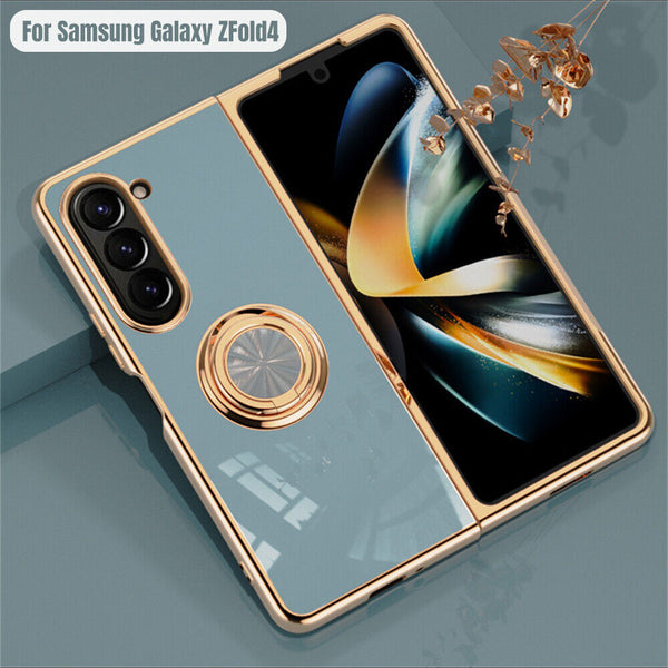 Shockproof Case Luxury Plating Ring Cover For Samsung Galaxy Z Fold 5 4 5G