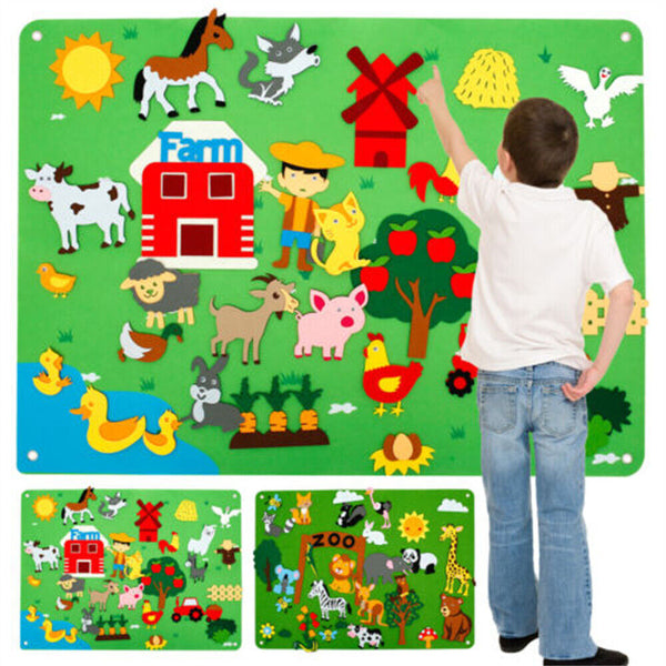 3.5Ft Children's Teaching Felt Board Set Kids Early Learning Interactive Play AU