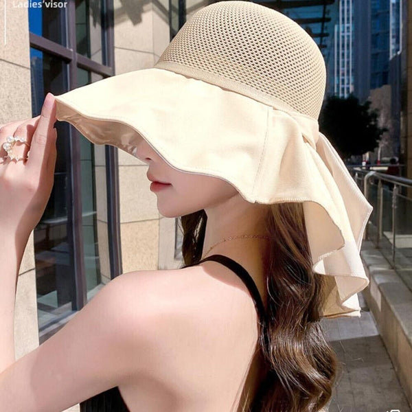 Women Sunscreen Hat Outdoor Sun Hat Wide Brim Fisherman Hat Beach UV Protection