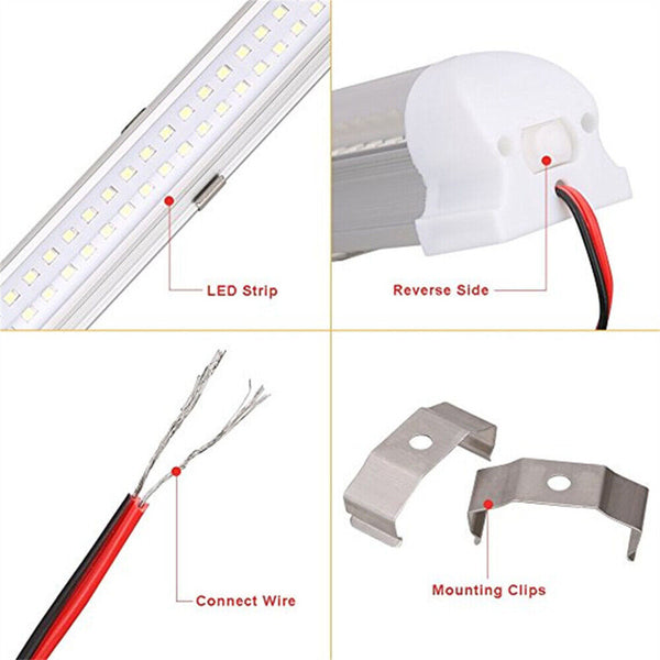 1-2x 72 LED Strip Lights Bar Car Interior Waterproof Lamp Caravan Boat Camping